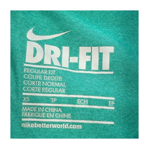 Nike Dri-Fit Top Women's XS Mint Crew Neck Regular Fit Short Sleeve Pullover - Picture 2 of 6